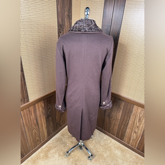 J. Mendel Paris Brown Cashmere & Persian Lamb Fur Coat Jacket Small - Picture 5 of 11